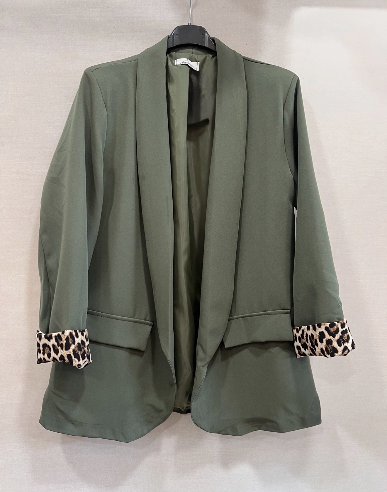 đ Blazer kaki â DĂ©tails lĂ©opard đ